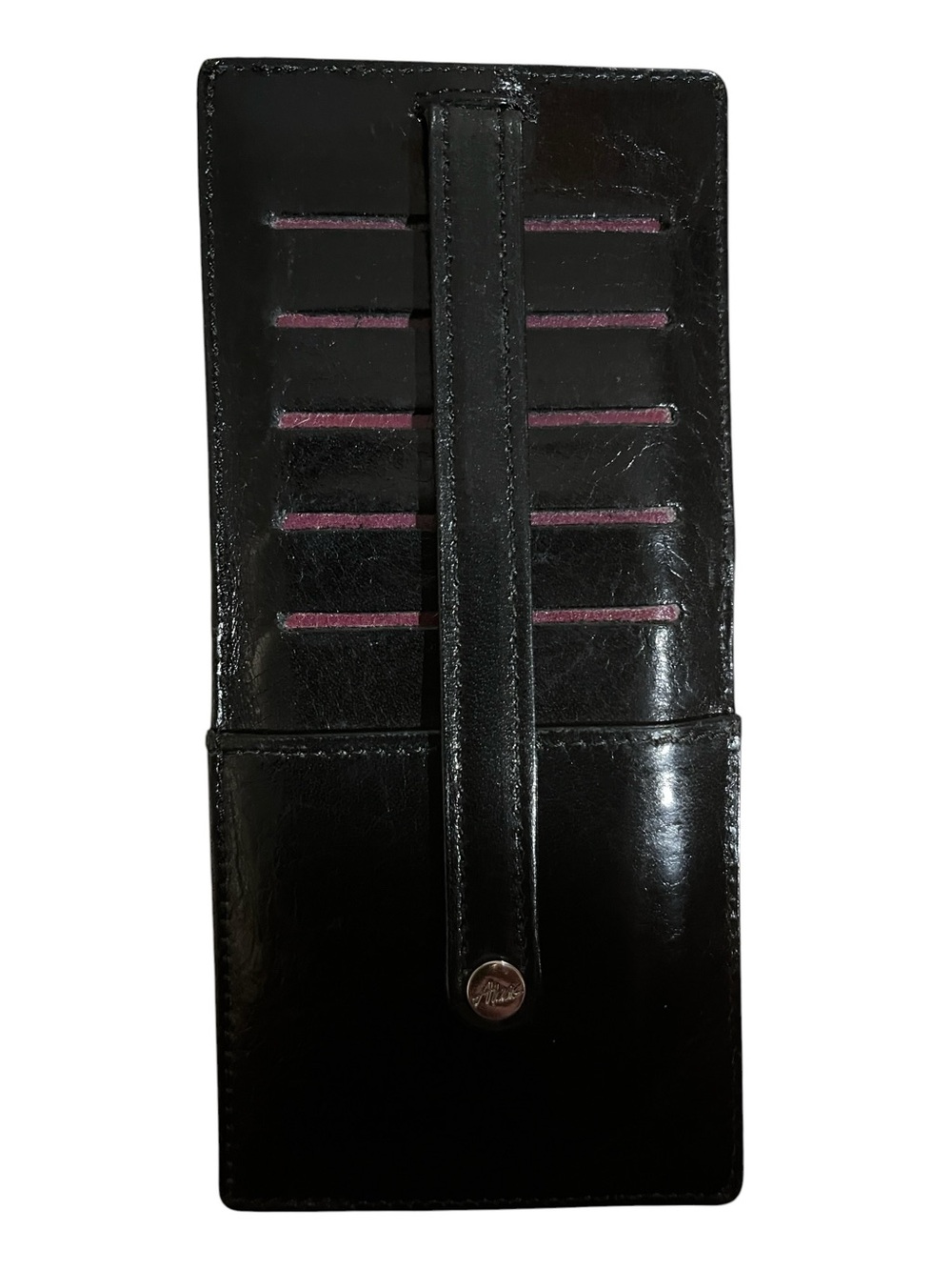 NWOT Vintage Abas Vertical Black Leather Credit Card File Wallet